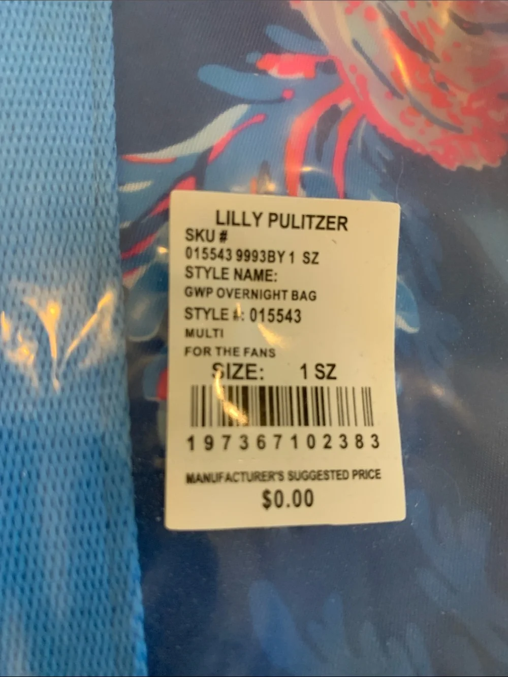Lilly Pulitzer Navy Floral Stripe overnight bag / Tote